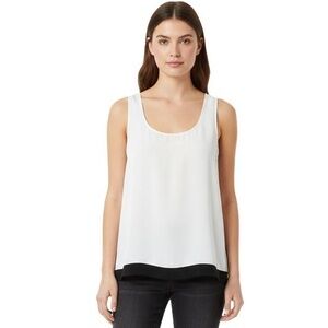 Express Tank Top XS White Black Colorblock Scoop Neck Chic Sleeveless Pullover